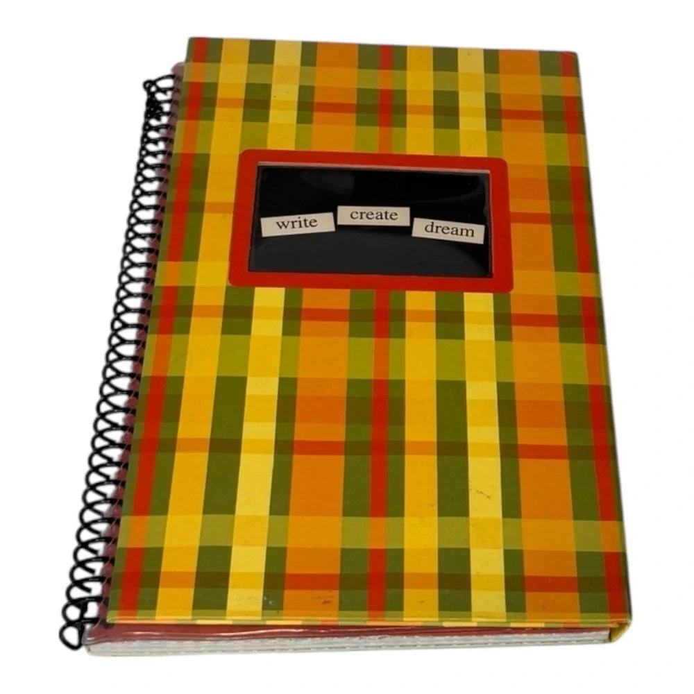 Magnetic Poetry Creativity Journal Plaid Spiral Notebook with 165‎ Word Tiles